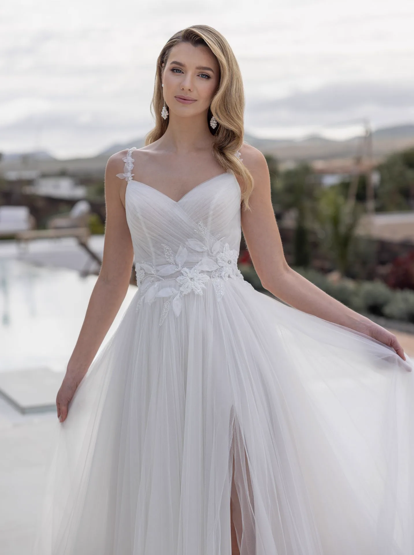 Diane Legrand Dreamy 82410 — draped bodice and 3D flowers
