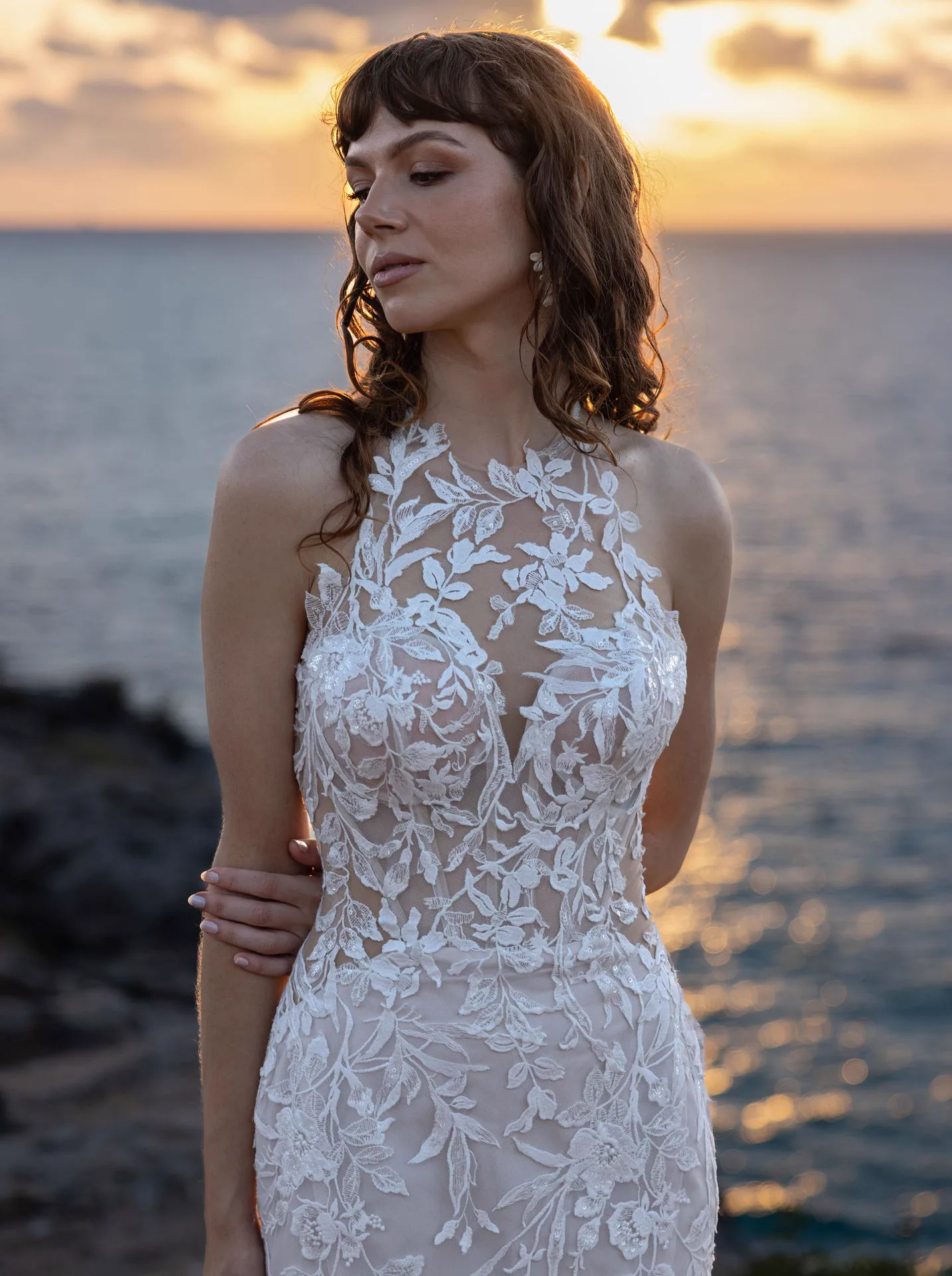 Lisa Donetti 3015 by Diane Legrand — halter lace neckline